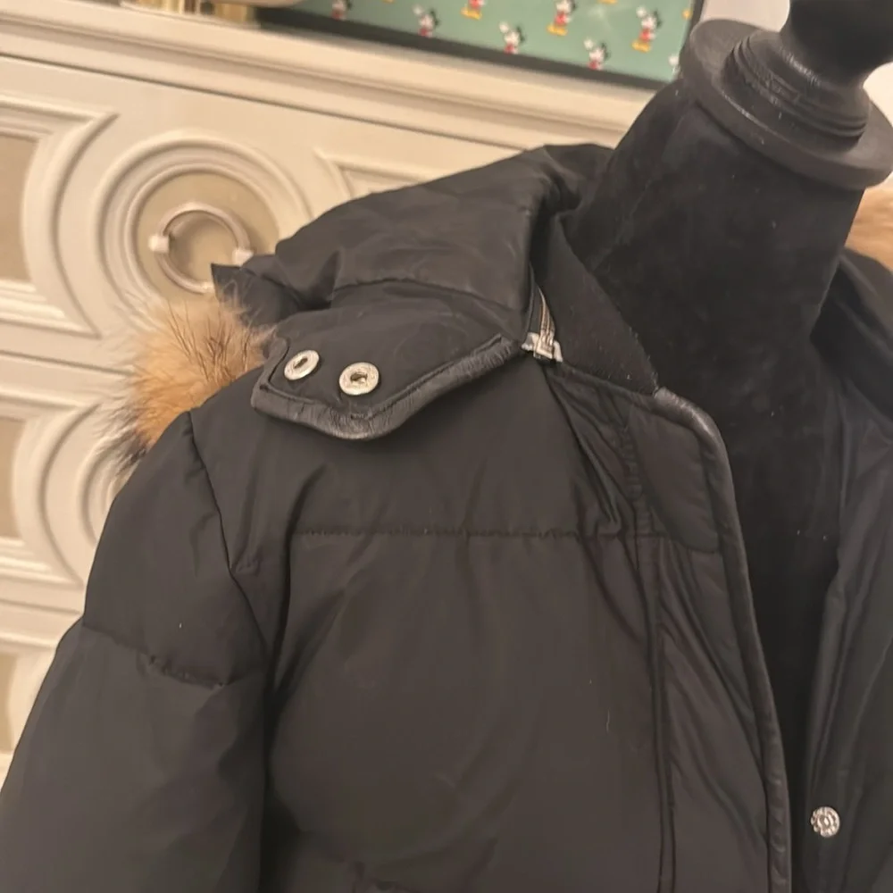 Sandro puffer with real raccoon fur